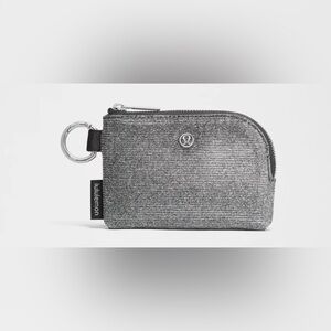 NWT lululemon athletica Sparkle Zip Card Pouch - Silver Glitter